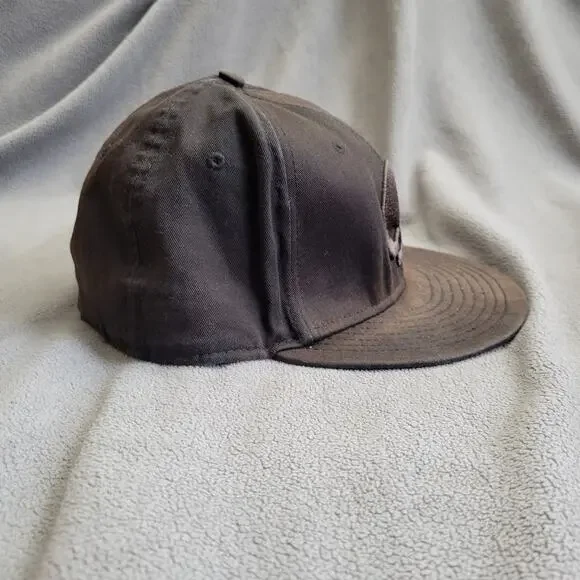 HARLEY DAVIDSON Hat Cap New Era Fitted Brown Distressed Skull Embroidered Fair - Picture 5 of 13